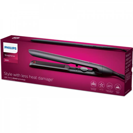 Philips Hair Straitghtener BHS510/00 5000 Series Warranty 24 month(s) Ceramic heating system Ionic function Temperature (max) 230 C Number of heating levels 12 Black