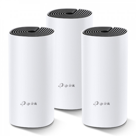 TP-LINK Whole Home Mesh WiFi System Deco M4 (3-Pack) 802.11ac 300+867 Mbit/s 10/100/1000 Mbit/s Ethernet LAN (RJ-45) ports 2 Mesh Support Yes MU-MiMO Yes No mobile broadband Antenna type 2xInternal No