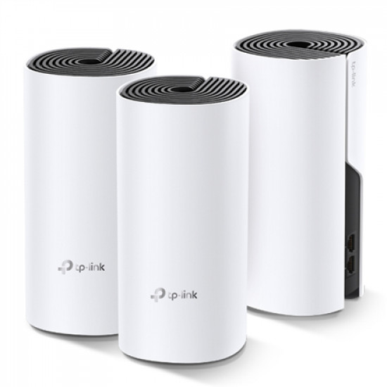 TP-LINK Whole Home Mesh WiFi System Deco M4 (3-Pack) 802.11ac 300+867 Mbit/s 10/100/1000 Mbit/s Ethernet LAN (RJ-45) ports 2 Mesh Support Yes MU-MiMO Yes No mobile broadband Antenna type 2xInternal No