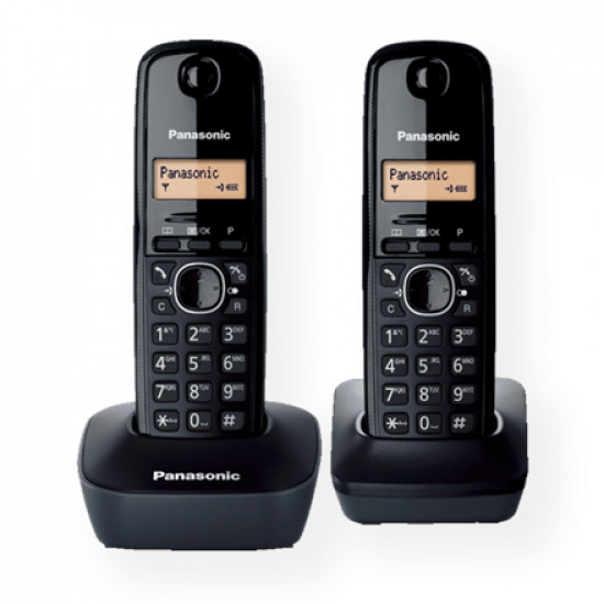 Panasonic | Cordless | KX-TG1612FXH | Built-in display | Caller ID | Black | Conference call | Phonebook capacity 50 entries | Wireless connection