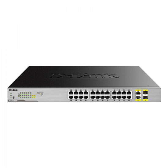 D-Link Switch DGS-1026MP Unmanaged Rack mountable 1 Gbps (RJ-45) ports quantity 24 SFP ports quantity 2 PoE/Poe+ ports quantity 24 Power supply type Single