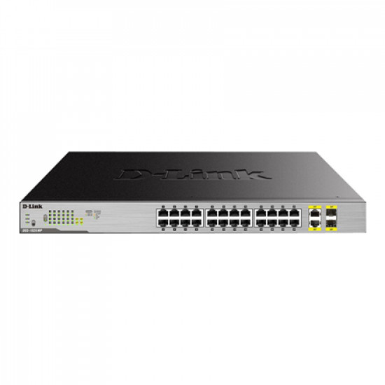 D-Link Switch DGS-1026MP Unmanaged Rack mountable 1 Gbps (RJ-45) ports quantity 24 SFP ports quantity 2 PoE/Poe+ ports quantity 24 Power supply type Single