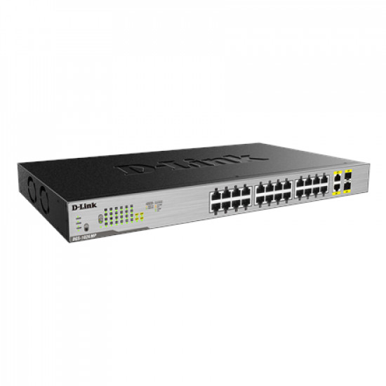 D-Link Switch DGS-1026MP Unmanaged Rack mountable 1 Gbps (RJ-45) ports quantity 24 SFP ports quantity 2 PoE/Poe+ ports quantity 24 Power supply type Single