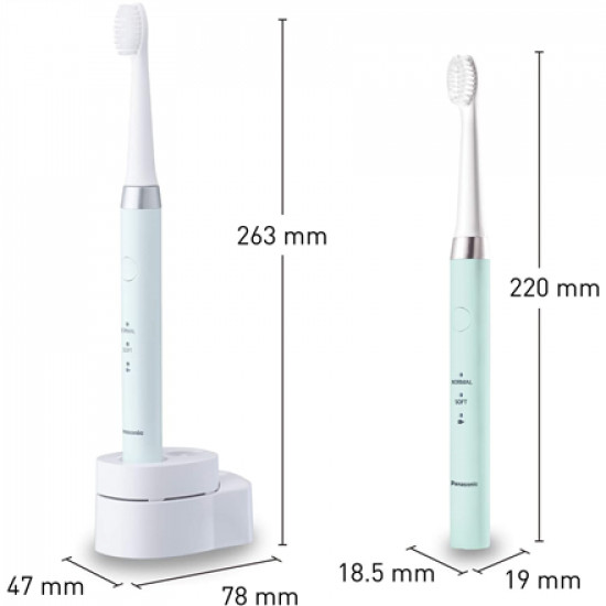 Panasonic Electric Toothbrush EW-DM81-G503 Rechargeable For adults Number of brush heads included 2 Number of teeth brushing modes 2 Sonic technology White/Mint