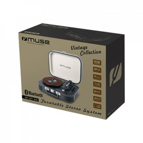 Muse Turntable Stereo System MT-201 DG USB port AUX in