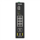 D-LINK DIS-200G-12PS L2 Managed Industrial Switch with 10 10/100/1000Base-T and 2 1000Base-X SFP ports D-Link Switch DIS-200G-12PS Managed L2 Wall mountable