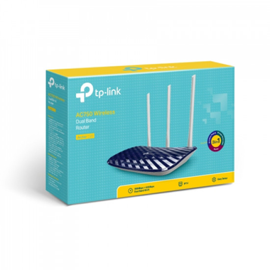 TP-LINK Router Archer C20 802.11ac 300+433 Mbit/s 10/100 Mbit/s Ethernet LAN (RJ-45) ports 4 Mesh Support No MU-MiMO No No mobile broadband Antenna type 3xExternal No