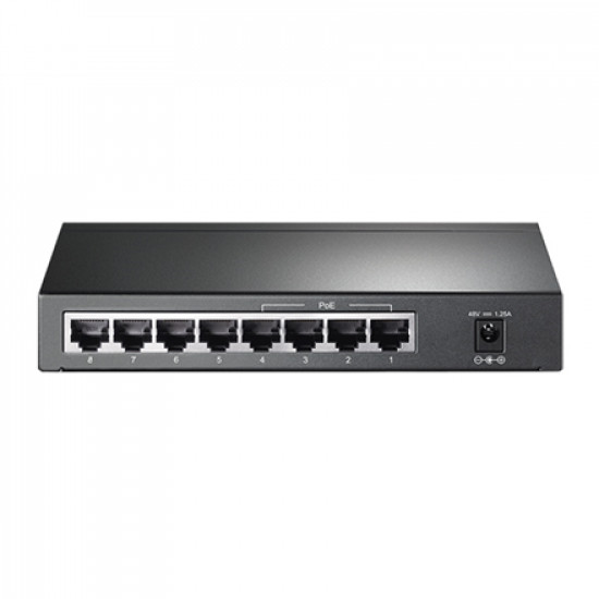 TP-LINK Switch TL-SG1008P Unmanaged Desktop 1 Gbps (RJ-45) ports quantity 8 PoE ports quantity 4 Power supply type External