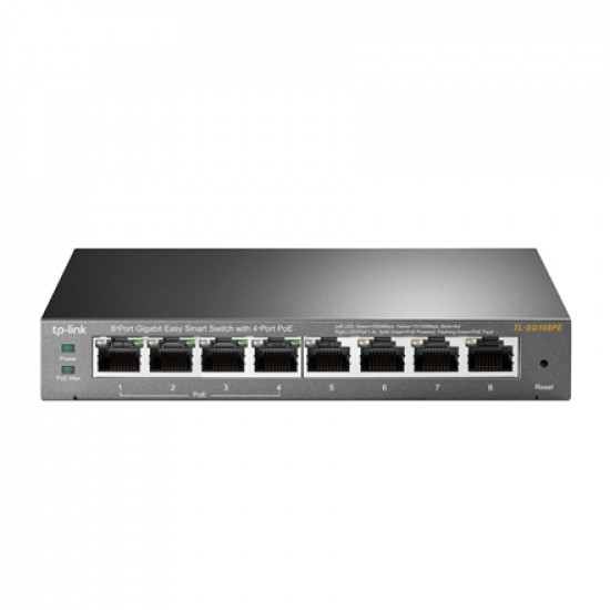 TP-LINK Smart Switch TL-SG108PE Web Managed Desktop 1 Gbps (RJ-45) ports quantity 4 PoE+ ports quantity 4 Power supply type External