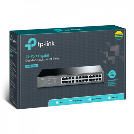 TP-LINK | Switch | TL-SG1024D | Unmanaged | Desktop/Rackmountable | Gigabit Ethernet (copper) ports quantity 24 | 36 month(s)