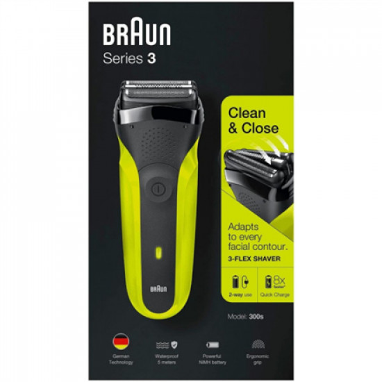 Braun Shaver 300s Operating time (max) 30 min Black/Green