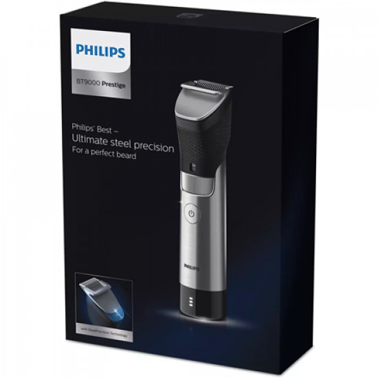 Philips Beard Trimmer BT9810/15 Cordless and corded Step precise 0.4 mm Number of length steps 30 Black/Silver