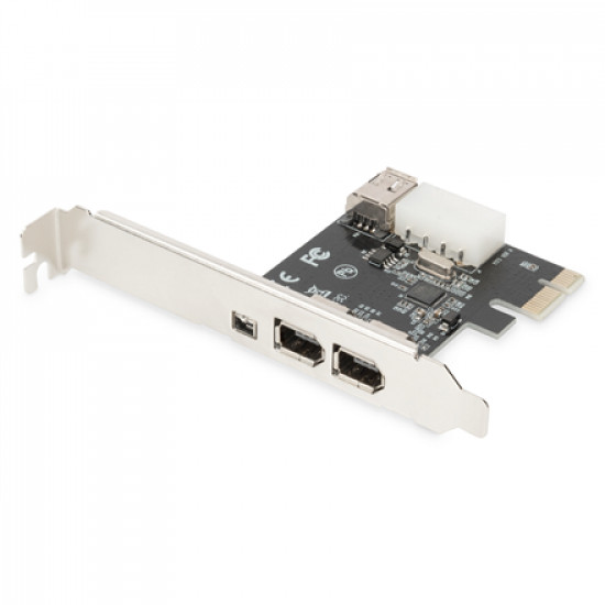 Digitus IEEE 1394a Interface Card, PCI express, 4 Port 1x ext. 1394mini, 2x ext./1x int. 1394a Ports DS-30201-5