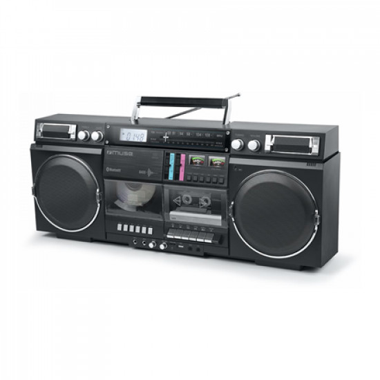 Muse | Ghetto Blasters | M-380 GB | AUX in | Bluetooth | Cassette deck | CD player | Black