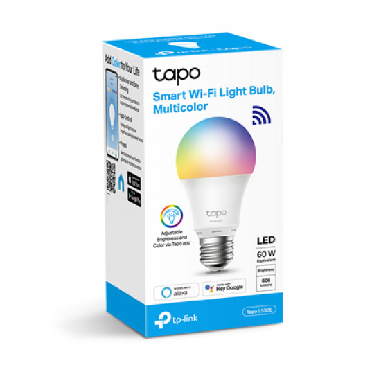 Smart Light Bulb|TP-LINK|Power consumption 8.7 Watts|Luminous flux 806 Lumen|6500 K|Beam angle 220 degrees|TAPOL530E