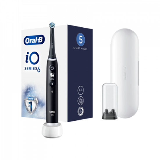 Oral-B | Electric Toothbrush | iO6 Series | Rechargeable | For adults | Number of brush heads included 1 | Number of teeth brushing modes 5 | Black Onyx