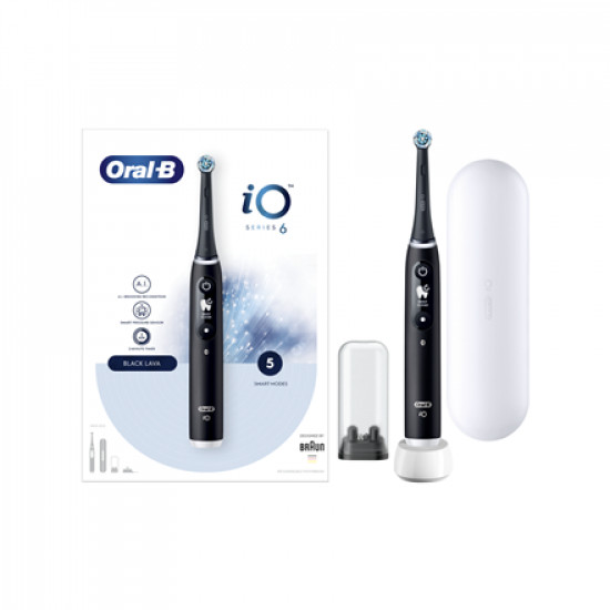 Oral-B | Electric Toothbrush | iO6 Series | Rechargeable | For adults | Number of brush heads included 1 | Number of teeth brushing modes 5 | Black Onyx