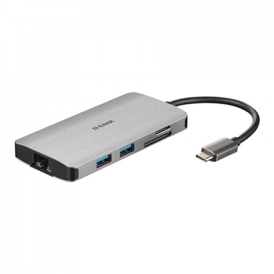 D-Link 8-in-1 USB-C Hub with HDMI/Ethernet/Card Reader/Power Delivery DUB-M810 USB hub USB Type-C