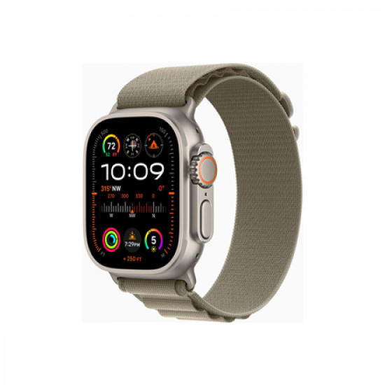 Apple Apple Watch Ultra 2 GPS + Cellular, 49mm Titanium Case with Olive Alpine Loop - Small Apple