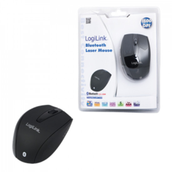 Logilink Maus Laser Bluetooth mit 5 Tasten Bluetooth Laser Mouse wireless Black