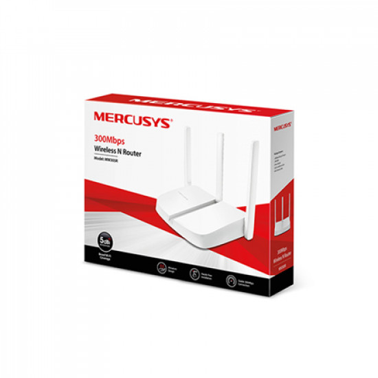 Mercusys Wireless N Router MW305R 802.11n 300 Mbit/s 10/100 Mbit/s Ethernet LAN (RJ-45) ports 3 Mesh Support No MU-MiMO No No mobile broadband Antenna type 3xFixed No