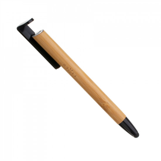 Fixed Pen With Stylus and Stand 3 in 1 Pencil Bamboo Stylus for capacitive displays Stand for phones and tablets