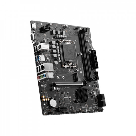 MSI | PRO H610M-E DDR4 | Processor family Intel | Processor socket  LGA1700 | DDR4 DIMM | Memory slots 2 | Supported hard disk drive interfaces 	SATA, M.2 | Number of SATA connectors 4 | Chipset Intel H610 | Mirco-ATX