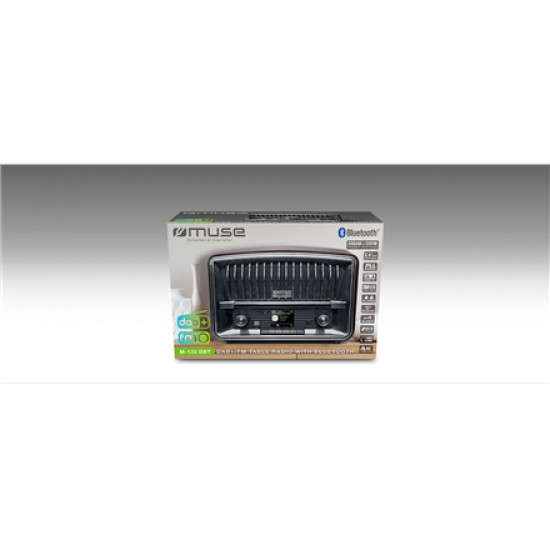 Muse | DAB+/FM Table Radio with Bluetooth | M-135 DBT | Alarm function | AUX in | Black