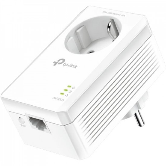 TP-LINK AV1000 Gigabit Passthrough Powerline Adapter TL-PA7017P 1000 Mbit/s Ethernet LAN (RJ-45) ports 1 No Wi-Fi Extra socket