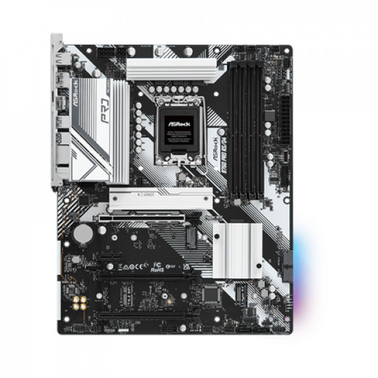 ASRock B760 PRO RS/D4 Processor family Intel Processor socket LGA1700 DDR4 DIMM Memory slots 4 Supported hard disk drive interfaces SATA, M.2 Number of SATA connectors 4 Chipset Intel B760 ATX