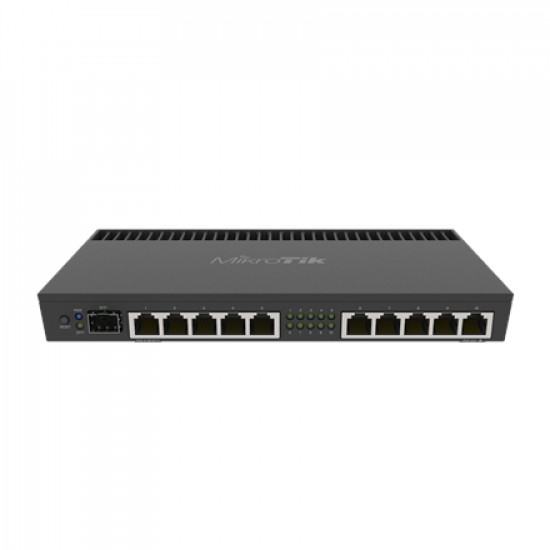 Mikrotik Wired Ethernet Router RB4011iGS+RM, Quad-core 1.4Ghz CPU, 1GB RAM, 512 MB, 1xSFP+, 1xSerial console port, PCB Temperature and Voltage Monitor, IP20, Cage and Desktop Case with Rack Ears, RouterOS L5 MikroTik | Enthernet Router | RB4011iGS+RM | No