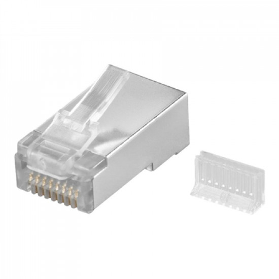 Goobay 68079 RJ45 plug, CAT 5e STP shielded, transparent Goobay