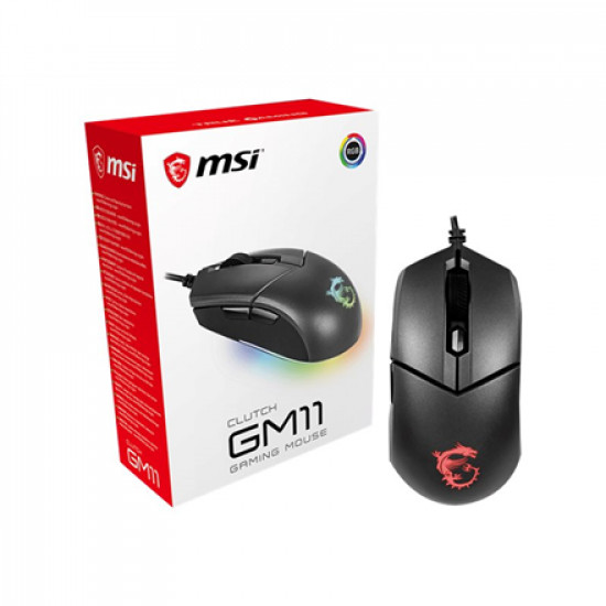 MSI Clutch GM11 Gaming Mouse, Wired, Black | MSI | Clutch GM11 | Optical | Gaming Mouse | Black | Yes