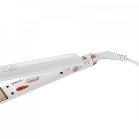 Hair Straitghtener | AD 2317 | Warranty month(s) | Adler | Ceramic heating system | Display | Temperature (min) C | Temperature (max) 200 C | Number of heating levels | 35 W | White