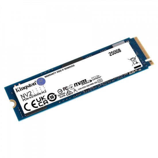 Kingston | SSD | NV2 | 250 GB | SSD form factor M.2 2280 | SSD interface PCIe 4.0 x4 NVMe | Read speed 3000 MB/s | Write speed 1300 MB/s