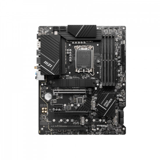 MSI | PRO Z790-P WIFI | Processor family Intel | Processor socket LGA1700 | DDR5 DIMM | Memory slots 4 | Supported hard disk drive interfaces SATA, M.2 | Number of SATA connectors 6 | Chipset Intel Z790 | ATX