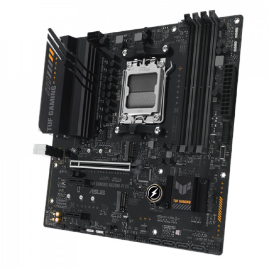 Asus | TUF GAMING A620M-PLUS | Processor family AMD | Processor socket AM5 | DDR5 DIMM | Memory slots 4 | Supported hard disk drive interfaces 	SATA, M.2 | Number of SATA connectors 4 | Chipset  AMD A620 | Micro-ATX