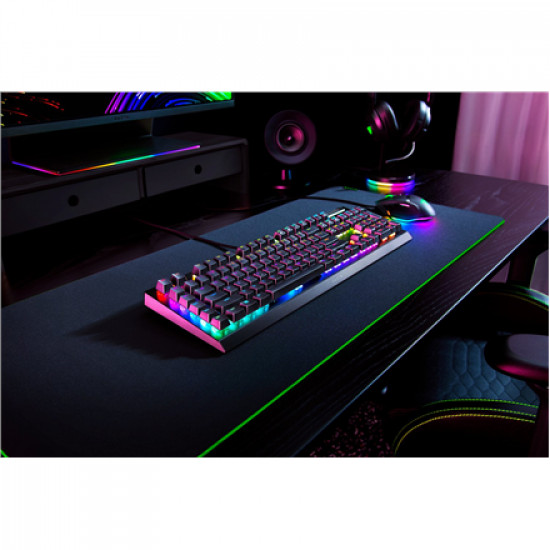 Razer | Mechanical Gaming Keyboard | BlackWidow V4 X | Mechanical Gaming Keyboard | Wired | Russian | Black | Green Mechanical Switches