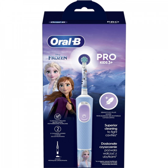 Oral-B | Electric Toothbrush | Vitality PRO Kids Frozen | Rechargeable | For children | Number of brush heads included 1 | Number of teeth brushing modes 2 | Blue