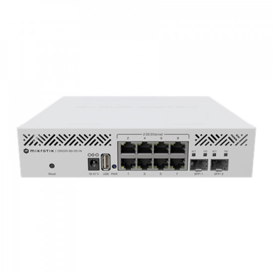 MikroTik | Cloud Router Switch | CRS310-8G+2S+IN | Rackmountable | Gigabit Ethernet (copper) ports quantity 8 | SFP+ ports quantity 2