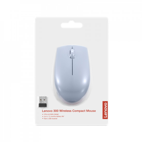 Lenovo | Compact Mouse with battery | 300 | Wireless | Frost Blue