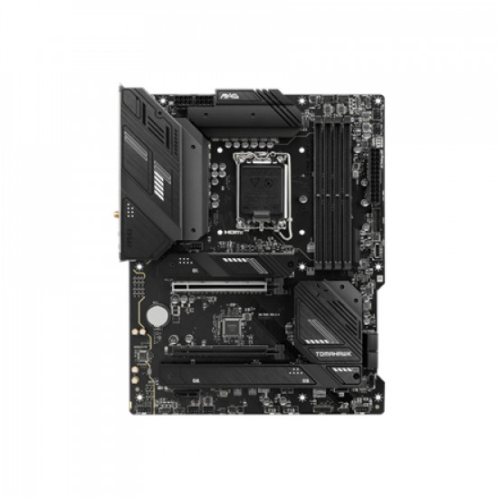 MSI | MAG B760 TOMAHAWK WIFI | Processor family Intel | Processor socket LGA1700 | DDR5 | Supported hard disk drive interfaces SATA, M.2 | Number of SATA connectors 4