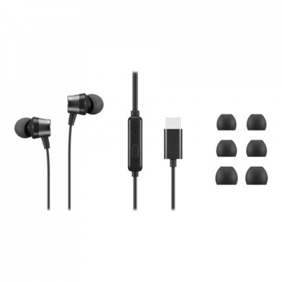 Lenovo | USB-C Wired In-Ear Headphones (with inline control) | Wired | Black