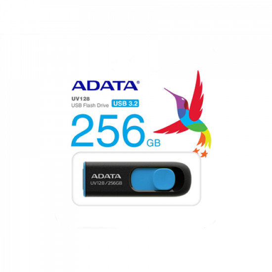 ADATA | USB Flash Drive | UV128 | 256 GB | USB 3.2 Gen1 | Black/Blue