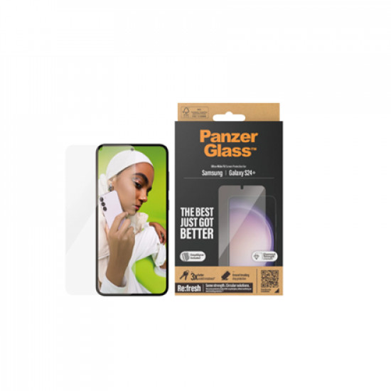 PanzerGlass | Screen Protector | Samsung | Galaxy S24 Plus | Polyethylene terephthalate (PET) | Transparent | Ultra-Wide FitwA