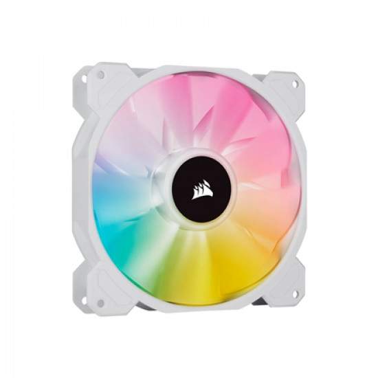 Corsair | 140mm White PWM Fan, Dual Fan Kit with Lighting Node CORE | iCUE SP140 RGB ELITE Performance | Case Fan