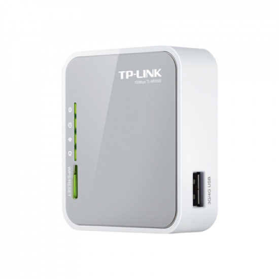 TP-LINK | 4G LTE Router | TL-MR3020 | 802.11n | 300 Mbit/s | 10/100 Mbit/s | Ethernet LAN (RJ-45) ports 3 | Mesh Support No | MU-MiMO No | No mobile broadband | Antenna type 2xDetachable antennas