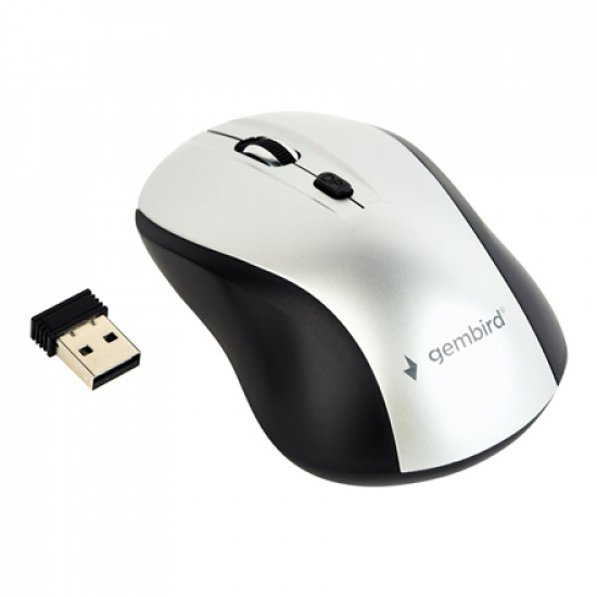 Gembird | Optical Mouse | MUSW-4B-02-BS | Wireless | USB | Black/silver