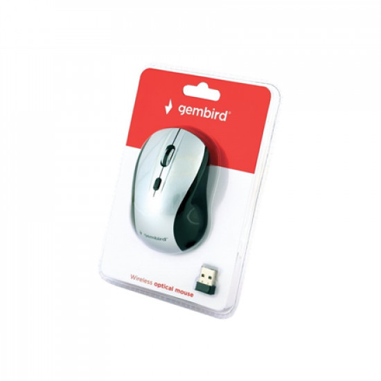 Gembird | Optical Mouse | MUSW-4B-02-BS | Wireless | USB | Black/silver