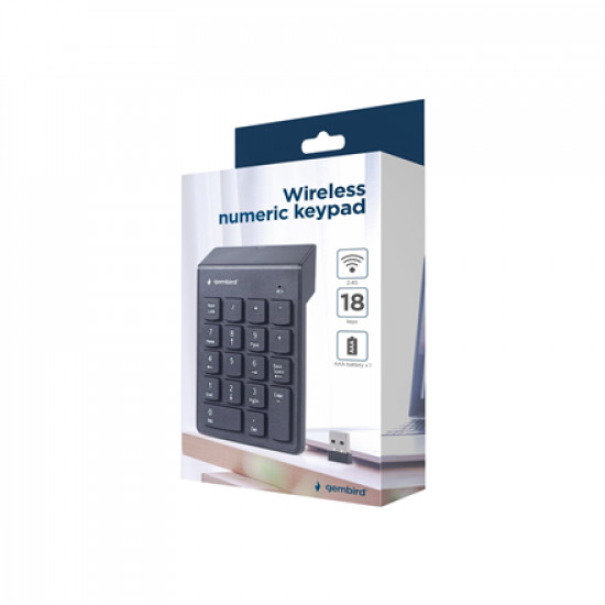 Gembird | Numeric keypad | KPD-W-02 | Numeric keypad | Wireless | N/A | Black